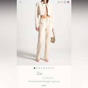 Maniere De Voir matching set Zia cream jacket and trouser, size 2. Brand new